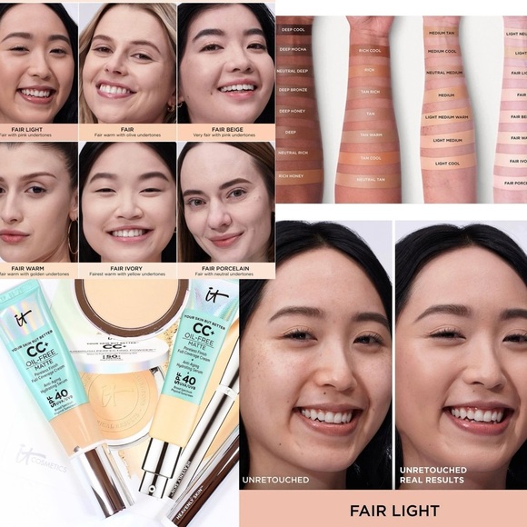 IT Cosmetics CC+ Oil Free Matte Foundation - SPF 40 (Fair Light) NIB 1.08 fl oz - Picture 3 of 3